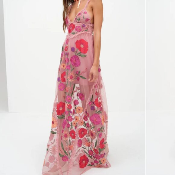 For Love And Lemons Pink Floral Maxi Dress - Picture 10 of 15